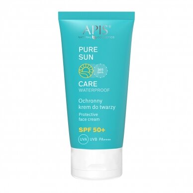 APIS PURE SUN apsauginis veido kremas nuo saulės su hialurono rūgštimis, D-Panthenoliu bei simondsijų aliejumi SPF 50, 50 ml APIS PURE SUN apsauginis veido kremas nuo saulės su hialurono rūgštimis, D-Panthenoliu bei simondsijų aliejumi SPF 50, 50 ml