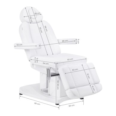 Profesionalus elektrinis gultas-lova kosmetologams AZZURRO 708A 4, baltos spalvos 13