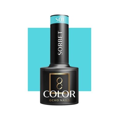 OCHO NAILS ilgalaikis hibridinis nagų lakas manikiūrui SORBET S01, 5 g. OCHO NAILS ilgalaikis hibridinis nagų lakas manikiūrui SORBET S01, 5 g.