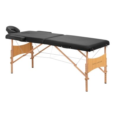 BALANCE wooden folding massage table 2 segment black BALANCE wooden folding massage table 2 segment black
