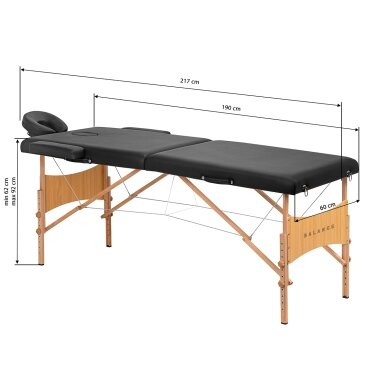 BALANCE wooden folding massage table 2 segment black 15 BALANCE wooden folding massage table 2 segment black 15