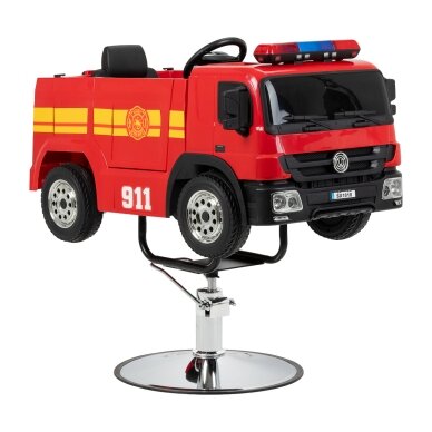 Profesionali vaikiška kėdė kirpykloms GABBIANO FIRE ENGINE, raudonos spalvos