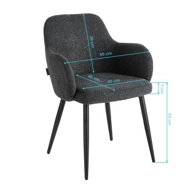 4RICO INTRA waiting and living room chair, black color 7