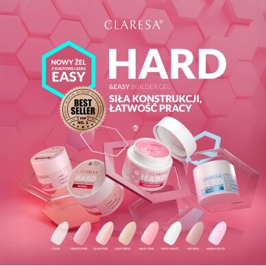CLARESA BUILDER Hard&Easy statybinis gelis MILKY WHITE, 45 g 3 CLARESA BUILDER Hard&Easy statybinis gelis MILKY WHITE, 45 g 3