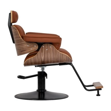 Professional barber chair with footrest and wooden elements GABBIANO FLORENCE, brown 1 Professional barber chair with footrest and wooden elements GABBIANO FLORENCE, brown 1