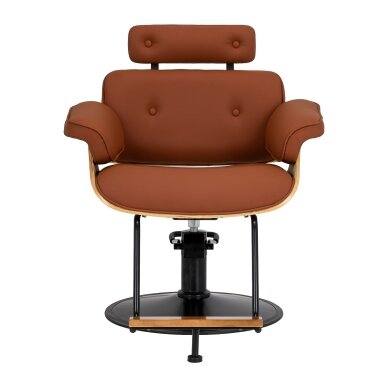 Professional barber chair with footrest and wooden elements GABBIANO FLORENCE, brown 2 Professional barber chair with footrest and wooden elements GABBIANO FLORENCE, brown 2