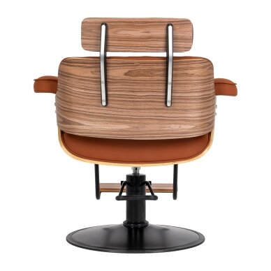 Professional barber chair with footrest and wooden elements GABBIANO FLORENCE, brown 3 Professional barber chair with footrest and wooden elements GABBIANO FLORENCE, brown 3