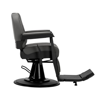 Professional barber chair for hairdressing salons and beauty salons GABBIANO BRUNO, gray with black base 1 Professional barber chair for hairdressing salons and beauty salons GABBIANO BRUNO, gray with black base 1