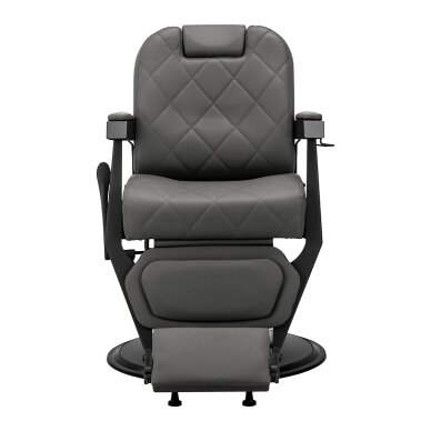 Professional barber chair for hairdressing salons and beauty salons GABBIANO BRUNO, gray with black base 3 Professional barber chair for hairdressing salons and beauty salons GABBIANO BRUNO, gray with black base 3