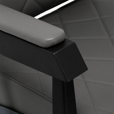 Professional barber chair for hairdressing salons and beauty salons GABBIANO BRUNO, gray with black base 5