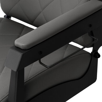 Professional barber chair for hairdressing salons and beauty salons GABBIANO BRUNO, gray with black base 6