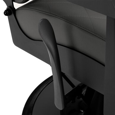 Professional barber chair for hairdressing salons and beauty salons GABBIANO BRUNO, gray with black base 7