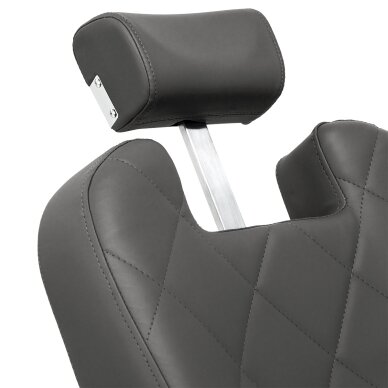Professional barber chair for hairdressing salons and beauty salons GABBIANO BRUNO, gray with black base 11