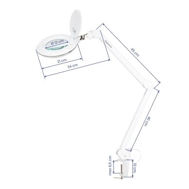 Profesionali kosmetologinė LED lempa - lupa ELEGANTE 6031, tvirtinama prie paviršių, baltos spalvos 7 Profesionali kosmetologinė LED lempa - lupa ELEGANTE 6031, tvirtinama prie paviršių, baltos spalvos 7