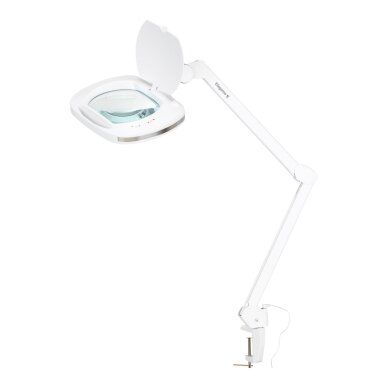 Profesionali kosmetologinė LED lempa - lupa ELEGANTE 6030, tvirtinama prie paviršių, baltos spalvos Profesionali kosmetologinė LED lempa - lupa ELEGANTE 6030, tvirtinama prie paviršių, baltos spalvos