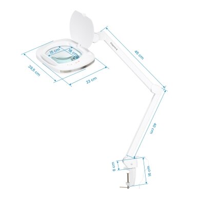 Profesionali kosmetologinė LED lempa - lupa ELEGANTE 6030, tvirtinama prie paviršių, baltos spalvos 7 Profesionali kosmetologinė LED lempa - lupa ELEGANTE 6030, tvirtinama prie paviršių, baltos spalvos 7