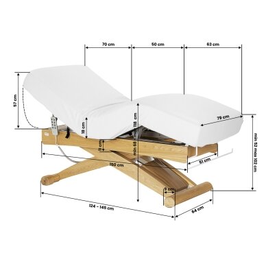 Professional electric massage and SPA bed SILLON SIESTA, white 18