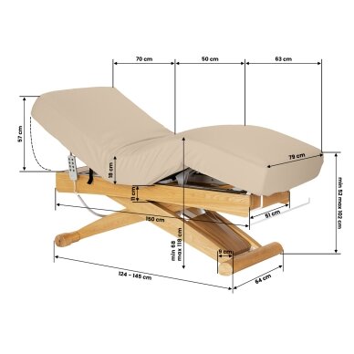 Professional electric massage and SPA bed SILLON SIESTA, beige 19 Professional electric massage and SPA bed SILLON SIESTA, beige 19
