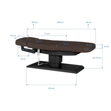 Professional electric massage and SPA bed SILLON RELAX, brown with black base 19
