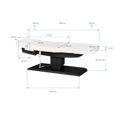 Professional electric massage and SPA bed SILLON RELAX, white with black base 18 Professional electric massage and SPA bed SILLON RELAX, white with black base 18