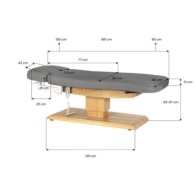 Professional electric massage and SPA bed SILLON RELAX, gray with light base 19 Professional electric massage and SPA bed SILLON RELAX, gray with light base 19