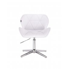 Masters chair for beauticians and beauty salons HR111CROSS with a stable base, white velor