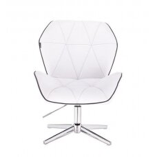 Master chair with stable base HR212CROSS, white eco leather