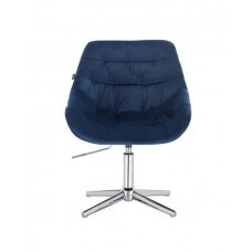 Beauty salon chair with stable base HR825CROSS, blue velor