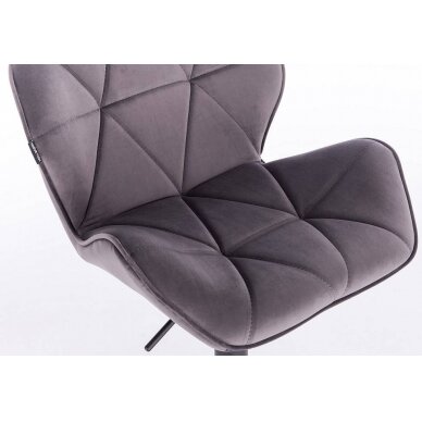 Профессиональный стул для визажистов HR111W, графитовый велюр 3
