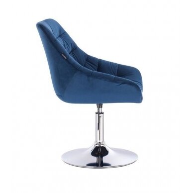 Beauty salon chair with stable base HR825, blue velor 2
