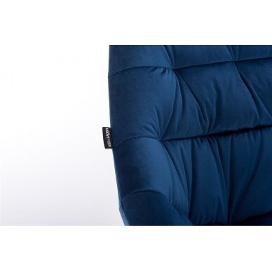 Grožio salono kėdė su ratukais HR825K, mėlynas veliūras