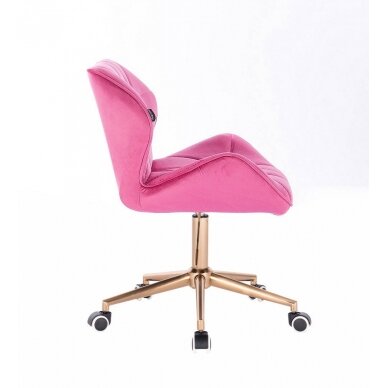 Beauty salon chair with wheels HR111K, pink velvet 1