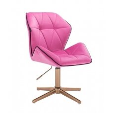 Master's chair with stable base HR212CROSS, raspberry velour