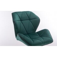 Master's chair with stable base HR212CROSS, green velor