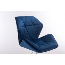 Beauty salon chair with stable base HR212, blue velvet