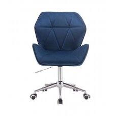 Grožio salono kėdė stabiliu pagrindu HR212K, mėlynas aksomas