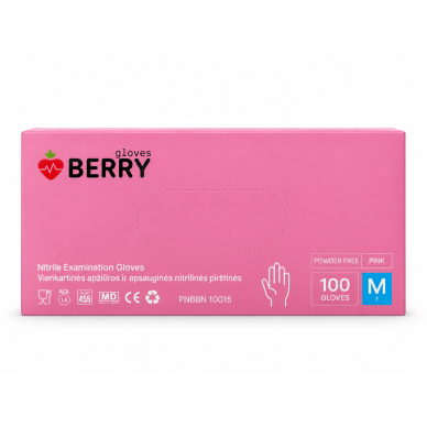 BERRY disposable nitrile gloves without powder PINK, 100 pcs. 2