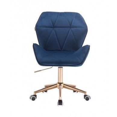 Grožio salono kėdė su ratukais HR212K, mėlynas aksomas 1
