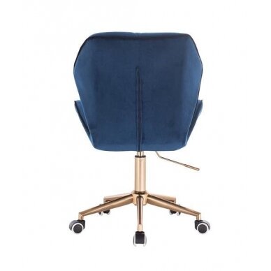 Grožio salono kėdė su ratukais HR212K, mėlynas aksomas 3