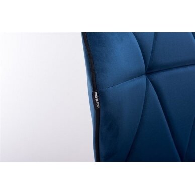 Beauty salon chair with stable base HR212CROSS, blue velvet 3