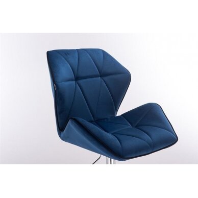 Кресло для салона красоты с устойчивым основанием HR212, синий бархат 1
