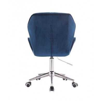Beauty salon chair with stable base HR212K, blue velvet 3