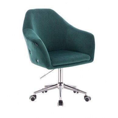 Beauty salons and beauticians stool HR547K, green velour