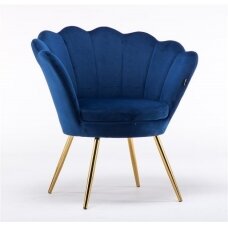 Кресло для ожидания салона красоты REY, синий велюр