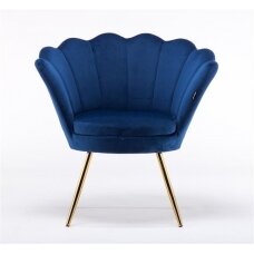 Кресло для ожидания салона красоты REY, синий велюр