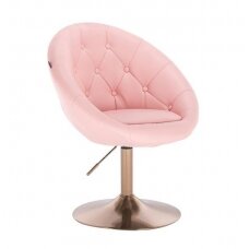 Grožio salono kėdė stabiliu pagrindu arba su ratukais HC8516, rožinė ekologiška oda