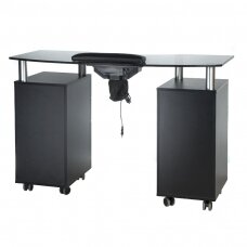 Profesionalus manikiūro stalas su dulkių ištraukėju BD-3453+P, juodos spalvos