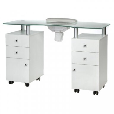 Professional manicure table with dust extractor BD-3453+P, white color Professional manicure table with dust extractor BD-3453+P, white color