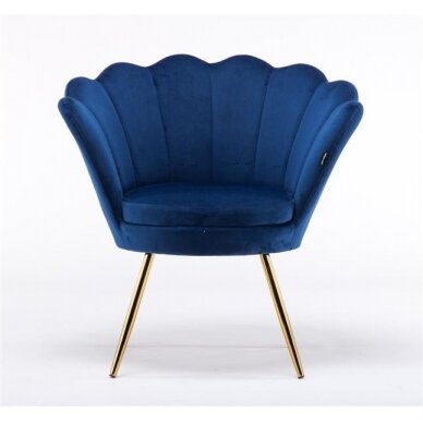 Кресло для ожидания салона красоты REY, синий велюр 1
