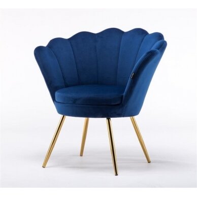 Кресло для ожидания салона красоты REY, синий велюр 3